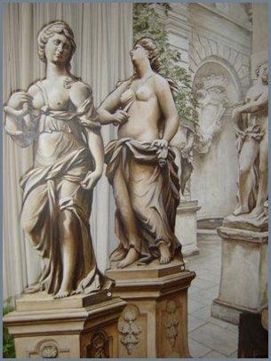 Grisailles Tuinbeelden Lucretia en Cleopatra, Delft