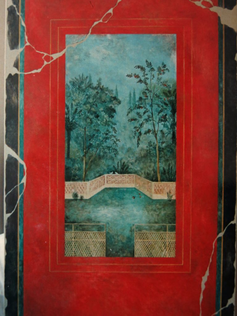 Pompejaans Rood, detail, acryl op paneel 100x240cm